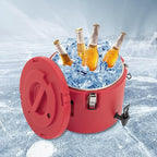Insulated Beverage Cooler, 5 Gallon Commercial Cold Hot Drink Dispenser, Thermal Container with 304 Stainless Steel Interior Spout, Portable Cooler for Camping Parties Outdoors (Red)