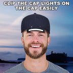 Hortsun 10 Pcs Hat Light Clip COB Cap Lights Clip on Hat Headlamp Battery Powered Cap Brim Lamp Black Waterproof Ultra Bright Headgear Flashlight for Hunting Camping Fishing Hiking