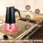 9 Cup Stovetop Espresso Maker Stainless Steel Moka Pot Stove Top Percolator Italian Coffee Makers Capable Mocha Greca Machine Cafe Classic Induction Cookers for Home and Camping 450ml 15oz