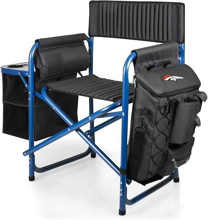 Picnic TIME NFL Unisex-Adult NFL Fusion Camping Chair with Side Table and Soft Cooler, Beach Chair for Adults, Lawn Chair