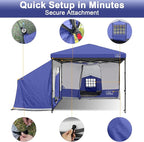 KAMPKEEPER 2 Person Canopy Side Tent, Camping Tent for 10x10 Canopies, Easy Up Cube Tents Gazebo Room with Mesh Window for Camping, Storage, Events(Canopy Not Included)