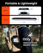 Solar Camping Lantern - Inflatable LED Lamp, USB Rechargeable, 4 Lighting Modes, IP66 Waterproof - Portable Collapsible Tent Light for Hiking, Survival Kits, Hurricane & Power Outage (Black)