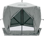 CLAM Pop Up Screen Tent, Outdoor Camping Gazebo Canopy, Adventure with Wind Panels, 9' x 9', Gray