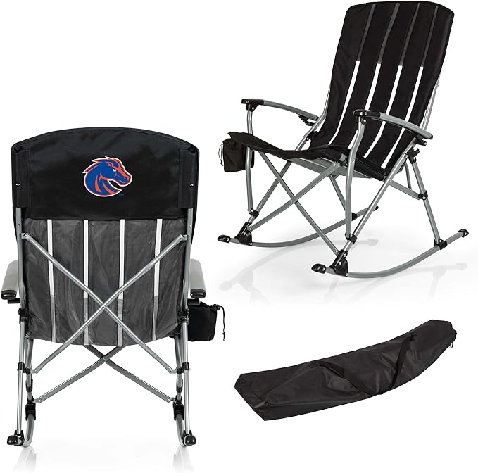 Picnic TIME NCAA Unisex-Adult NCAA Outdoor Rocking Camp Chair, XL Heavy Duty Camping Chair for Adults