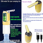 CoolWAY 2-5 Gallon Water Bottle Electric Folding Water Pump with Replaceable Filters - Portable Water Filter for Camping, Outdoor, Home and Office, Emergency Storage Bucket Filtration System
