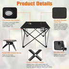 Folding Camping Table, 600D Oxford Portable Picnic Tables Lightweight Folding Table Beach Table with 2 Cup Holder for BBQ Outdoor Fishing Beach Picnic and Outdoor Activities
