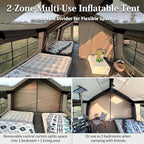 MC TOMOUNT Inflatable Tents for Camping, 6/8/10 Person Large Family Blow Up Camping Tent with Hand Pump, Easy Setup Air Glamping Tent for Outdoor Picnic Party