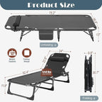 Slsy Folding Bed with Mattress, Cot Size Foldable Guest Beds, Hideaway Cot for Adults, Portable Fold up Bed with Adjustable Positions for Home, Office, Indoor, Outdoor