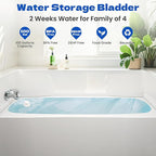 Water Storage Bladder - 100 Gallon Emergency Bathtub Drinking Water Container for Hurricane & Disaster Survival, BPA-Free Food Grade Safe, for Family Preparedness, Camping, Gardening