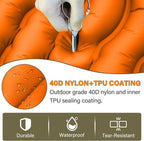 Camping Sleeping Pad, Ultralight Camping Pad with Pillow Built-in Foot Pump Inflatable Sleeping Pads Compact for Camping Backpacking Hiking Traveling - Orange