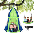 Costzon 2 in 1 Kids Detachable Hanging Chair Swing Tent Set, Hammock Nest Pod Hanging Swing Seat for Boys/Girls, Children Outdoor Indoor Swing Play House with Play Tent, Max Capacity 330 LBS (Green)