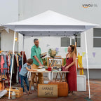 VINGLI 8x8 Pop Up Canopy Tent with Sidewall, Outdoor Canopy with Backpack, Tent for Parties Pop Up Gazebo Portable Easy Up