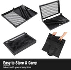 REDCAMP Folding Swivel Campfire Grill, Portable Fire Pit Grill Grate Over Fire Pit, Heavy Duty Steel Grate & Camp Fire Rack with Carrying Bag for Outdoor Camping Cooking