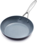 GreenPan Valencia Pro Hard Anodized Healthy Ceramic Nonstick 8" Frying Pan Skillet, PFAS-Free Cookware, Stainless Steel Handle, Induction Suitable, Dishwasher Safe, Oven Safe, Gray