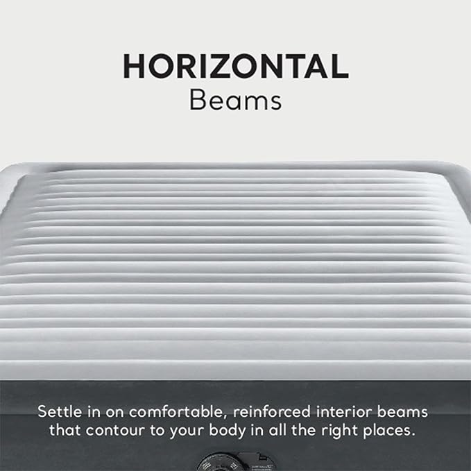 Intex 64413ED Dura Beam Elevated Fiber Tech Soft Air Mattress Bed w/Built in Pump & Portable Storage Case for Travel and Camping, Queen (2 Pack)