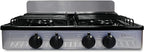 Koblenz PSK-400S 4 Portable Porcelain Cover and Four 16,000 BTU Burners, Stainless Steel Stove for Propane Gas, Silver
