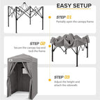 EAGLE PEAK Flex Ultra Compact 4x4 Pop-up Canopy Tent with Vented Top, Sun Shelter, Fast Set Up Changing Room, Portable Privacy Canopy for Camping, Photoshoots, and More (Gray)