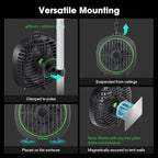 VIVOSUN AeroWave D4, 4” Grow Tent Clip Fan with Detachable Hook, 3-Speed Strong & Quiet Airflow, Adjustable Airflow Angle for Hydroponics, Circulation & Cooling, Black, 2-Pack