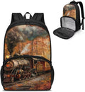 Hiking Daypack Cooler Backpack for Kids & Adults Scratches-Proof Insulated Cooler Lunch Backpack School Bookbag Meal Bag for School Travel Picnic, Thanksgiving Gift, Tain Maple Leaves