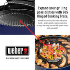 Weber Master-Touch Charcoal Grill, 22-Inch, Deep Ocean Blue – Premium Outdoor BBQ Grill with Tuck-Away Lid Holder & One‑Touch™ Cleaning System, Porcelain‑Enameled Kettle