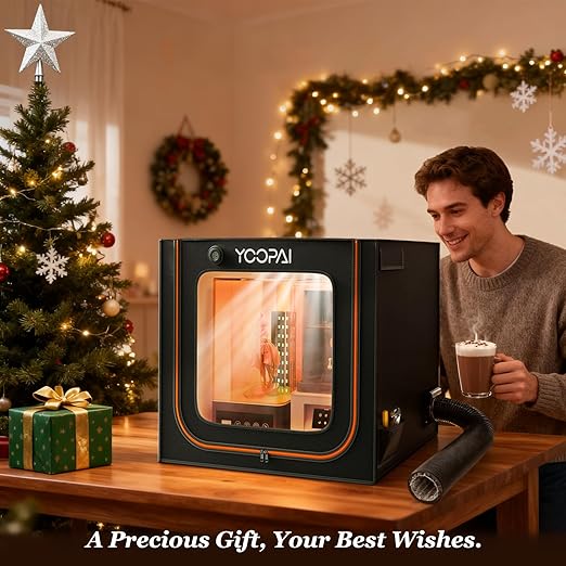 Multifunctional Large Resin 3D Printer Enclosure with Ventilation Kit LED Light, 3D Print Vented Enclosure Eliminate Odors Dustproof Isolate Noise Tent Cover Compatible with LCD Resin UV 3D Printer