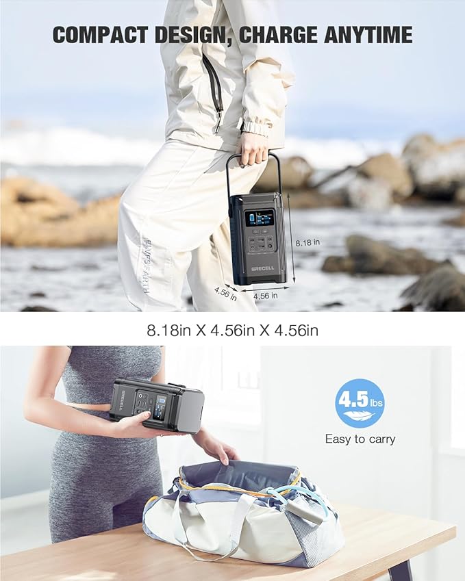 240W Portable Power Station 154Wh/48000mAh, 100W USB-C PD(Dual Way) LiFePO4 Battery Power Bank Station, 7 ports Solar Generator with LED and Stand for Camping, Home, Travel(Wall Charger Not Included)