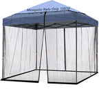 10x10 Mosquito Netting for Patio Canopy Tent/Pop Up Canopy Tent,Double Door Side Screen Easy Installation Black（Only Mosquito Net No Frame） (Around 10x10FT)