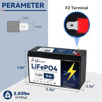 12V 8Ah Lithium LiFePO4 Deep Cycle Battery, 3000+ Cycles Rechargeable Battery Built-in 10A BMS Perfect for Ride on Toys, Scooters, Fish Finders, Small Ups Backup, Solar System, Lighting etc