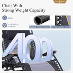 Sophia & William XXL Zero Gravity Chair Set of 2, Oversized Gravity Recliner Lounge Chair Outdoor Gravity Chair with Free Cup Holder, Supports 400 LBS (Grey)
