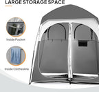 VINGLI 2 Room Shower Tent, 7.5 FT Instant Pop Up Shelter with Carrying Bag, Privacy Changing Room Tent,Perfect for Portable Toilet, Camping, Dressing, Outdoor Indoor, Easy Set Up