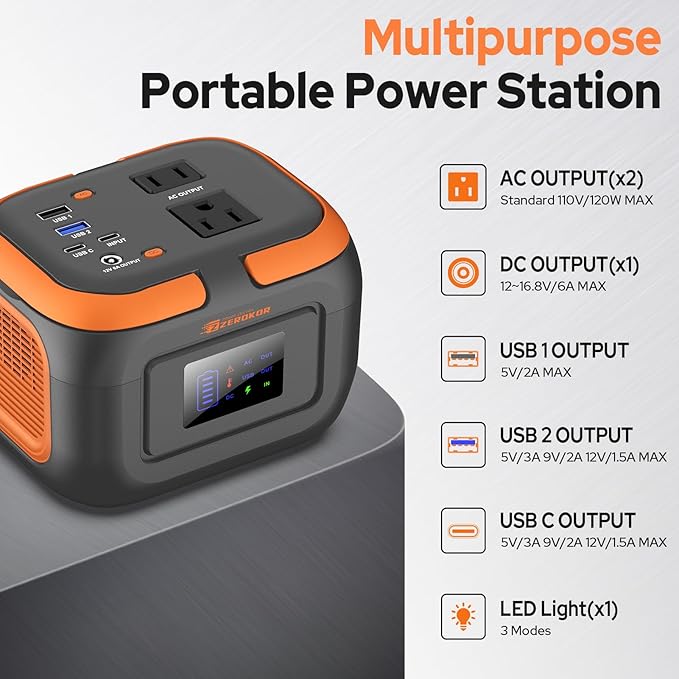 300W Portable Solar Generator Power Station, Small Camping Power Bank with Foldable 40W Solar Panel Bundle, 110V Portable Power Pack with AC Outlet for Camping Outdoor Home Use