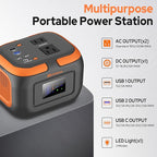 300W Portable Solar Generator Power Station, Small Camping Power Bank with Foldable 40W Solar Panel Bundle, 110V Portable Power Pack with AC Outlet for Camping Outdoor Home Use