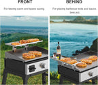 Universal Grill Foldable Warming Rack/Shelf for Blackstone 17'' 22'' 28'' 36'', Pit Boss,Camp Chef and Most Flat Top/Table Top Griddle Grill,Stainless Steel BBQ Shelf Replacement Parts,2 Pack