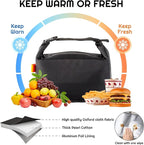 YUDANSI Fashion Lunch Bags for Men Women- Reusable Insulated Leakproof Lunch Box Tote Bag, Cool Bags for Adults,Thermal Cooler Bag for Work Picnic Travel -8L (Black)