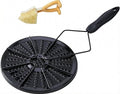 7.5 Inch Colombian Budare Arepa Grill - Stovetop & Gas Stove Compatible, Perforated Design for Crispy Arepas/Tostadas/Flatbreads, Durable Arepera for Indoor/Outdoor Camping