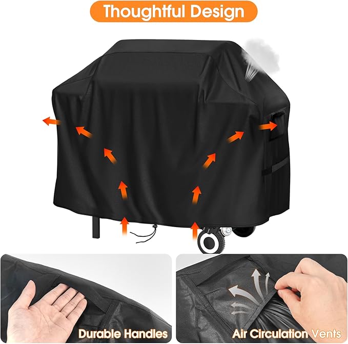 Grill Cover for Captiva Designs GR20 3-Burner Flat Top Gas Griddle Grill, 600D Heavy Duty Waterproof Grill Cover for Sophia & William Flat Top Gas Griddle Grill- 52x21x35Inch