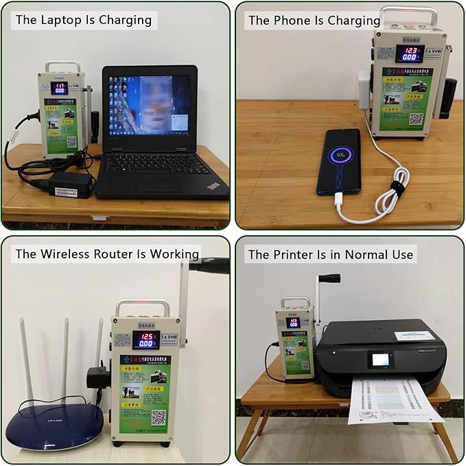 Hand Crank Charger Generator, 150W Hand Crank Generator, Manual Power Supply Emergency Charger, For Camping Outdoor Phone Charging