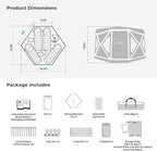 Acacia Camping Tent, Pop Up Camping Tent with 8 Windows and Footprint, Waterproof Windproof Easy Setup Hub Tent for Family Camping, Hiking and Glamping