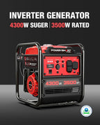 PowerSmart 4300-Watt Portable Generator with Inverter Technology, 3500W Rated, 223cc 4-Stroke Gas Powered Engine, 30 Amp for Home Backup, Camping, Emergency