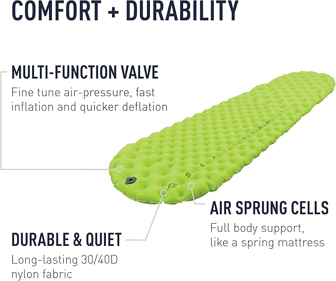 Sea to Summit Comfort Light Insulated Sleeping Pad for Backpacking and Camping, Regular (72 x 21.5 x 2.5 inches)