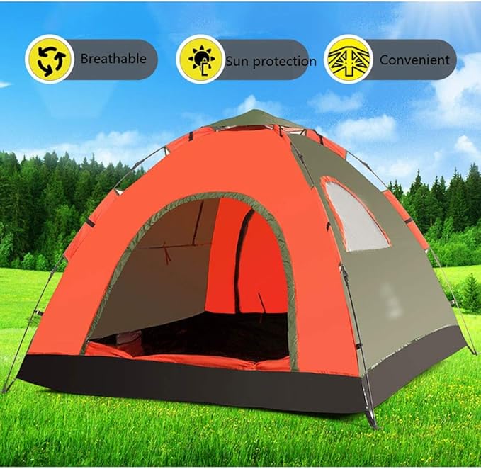 GeRRiT Tent 3-4 Person Outdoor Camping Tent Automatic Tent Family Waterproof Anti UV Easy Open Camp Hiking Tents Sun Shade Yurt