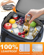 Lunch Box For Men Women Double Deck Insulated Lunch Bag For Men Woman Leakproof Expandable Cooler Bag with Adjustable Shoulder Strap for Work Picnic School(Blue,Medium)