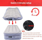 Twin Air Mattress Bed with Built in Pump,16 Inches High Airbed Inflatable Mattress,Comfort Thickened Blow Up Air Bed,Travel Sleeping Pad for Guests Home (Twin Size)