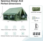 2025 Upgraded Waterproof Inflatable Camping Tent, Large Blow-Up Air Tent, No Assembly Needed Luxury Glamping House, Oxford Fabric