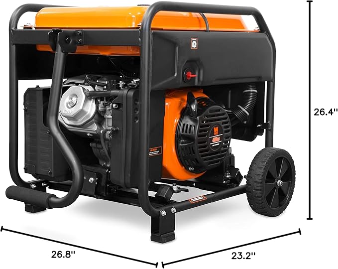 WEN GN875i RV/Transfer-Switch-Ready 8750-Watt Electric Start Open Frame Inverter Generator, Black