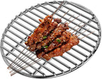 Replacement Grill Grate, BBQ Cooking Grate, 15 Inch Round Stainless Steel Grill, Portable Baking Tray for Camping, Picnic, Garden
