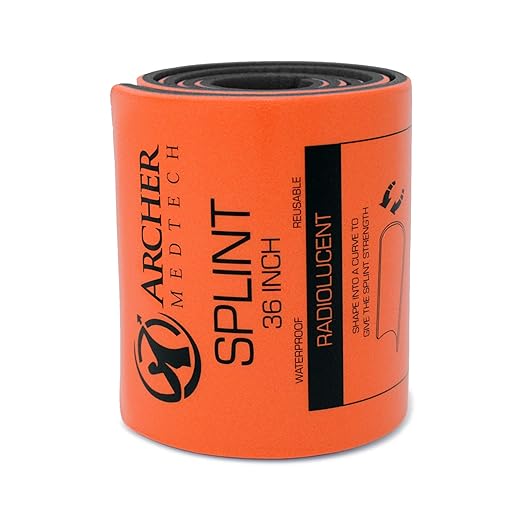 Universal First Aid Splint – 36" Moldable Aluminum Emergency Splint for Injury Immobilization – Lightweight, Waterproof, Reusable, Compact & Portable for People or Pets