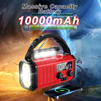 Weather Radio, Emergency Crank Radio AM/FM/NOAA Solar/Hand Crank/USB Charging,10000mAh /37000mWh Rechargeable Battery, Flashligh Cell Phone Charger for Hurricanes Camping & Home Emergencies