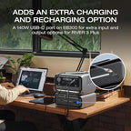 EF ECOFLOW River 3 Plus Portable Power Station Extra Battery EB300, 286Wh Expansion LiFePO4 (LFP) Battery with 10-Year Lifespan, Built-in 140W USB-C Port for Charging/Discharging, Use Independently