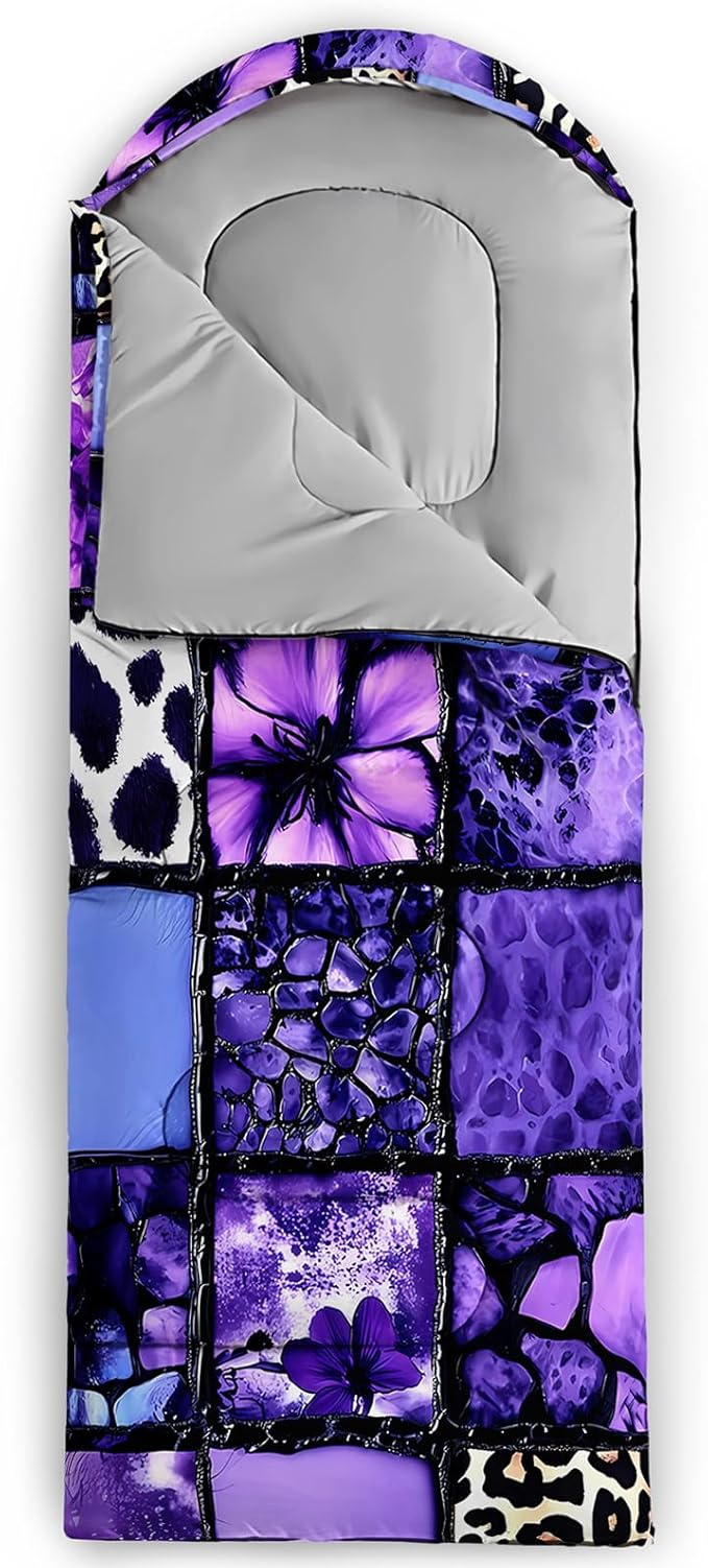 QOOMO Camping Sleeping Bags,3 Season Warm & Cool Weather,Lightweight,Waterproof Sleeping Bags for Adults & Kids,Traveling,and Outdoors,Camping Gear Equipment